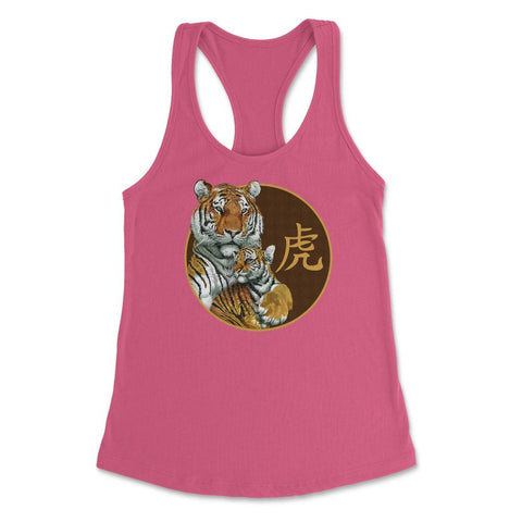 Year of the Tiger Chinese Zodiac Mama Tiger & Cub Kanji design - Hot Pink