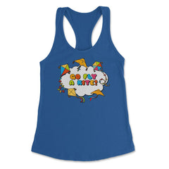 Go fly a kite! Kite Flying Colorful Design graphic Women's Racerback - Royal