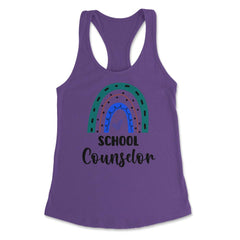 School Counselor Cute Rainbow Colorful Career Profession graphic - Purple