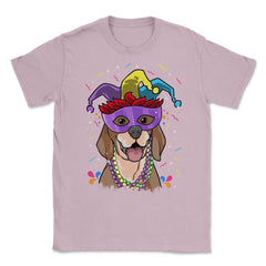 Mardi Gras Beagle with Jester hat & masquerade mask Funny product - Light Pink