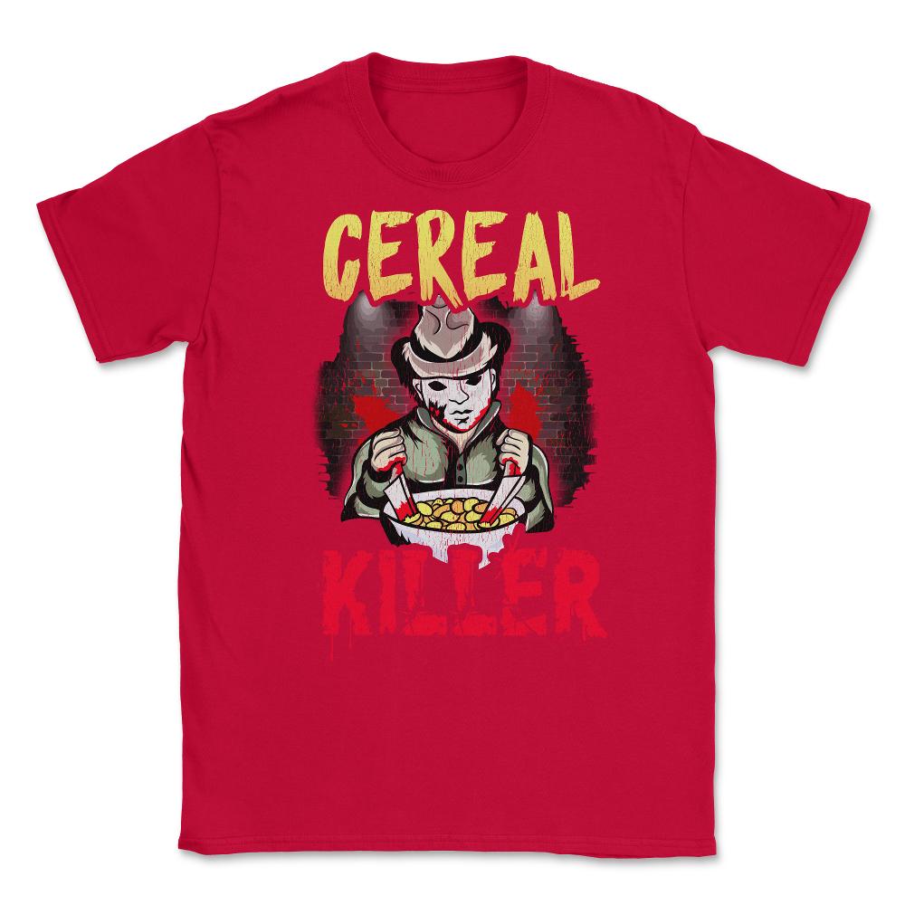Cereal Killer Criminal with bloody knives Hallowee Unisex T-Shirt - Red