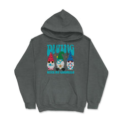 Diving with my Gnomies Funny Gnomes Beach Style design Hoodie - Dark Grey Heather