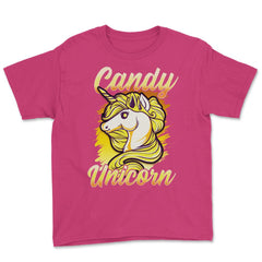Candy Corn Unicorn Halloween Funny Candy Unicorn Youth Tee - Heliconia