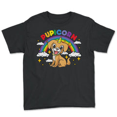 Gay Pride Rainbow Pupicorn Funny Puppy Unicorn Gift graphic Youth Tee - Black