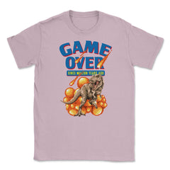 Game Over Back to Retro T-Rex Dinosaur Shirt Gift T-Shirt Unisex - Light Pink