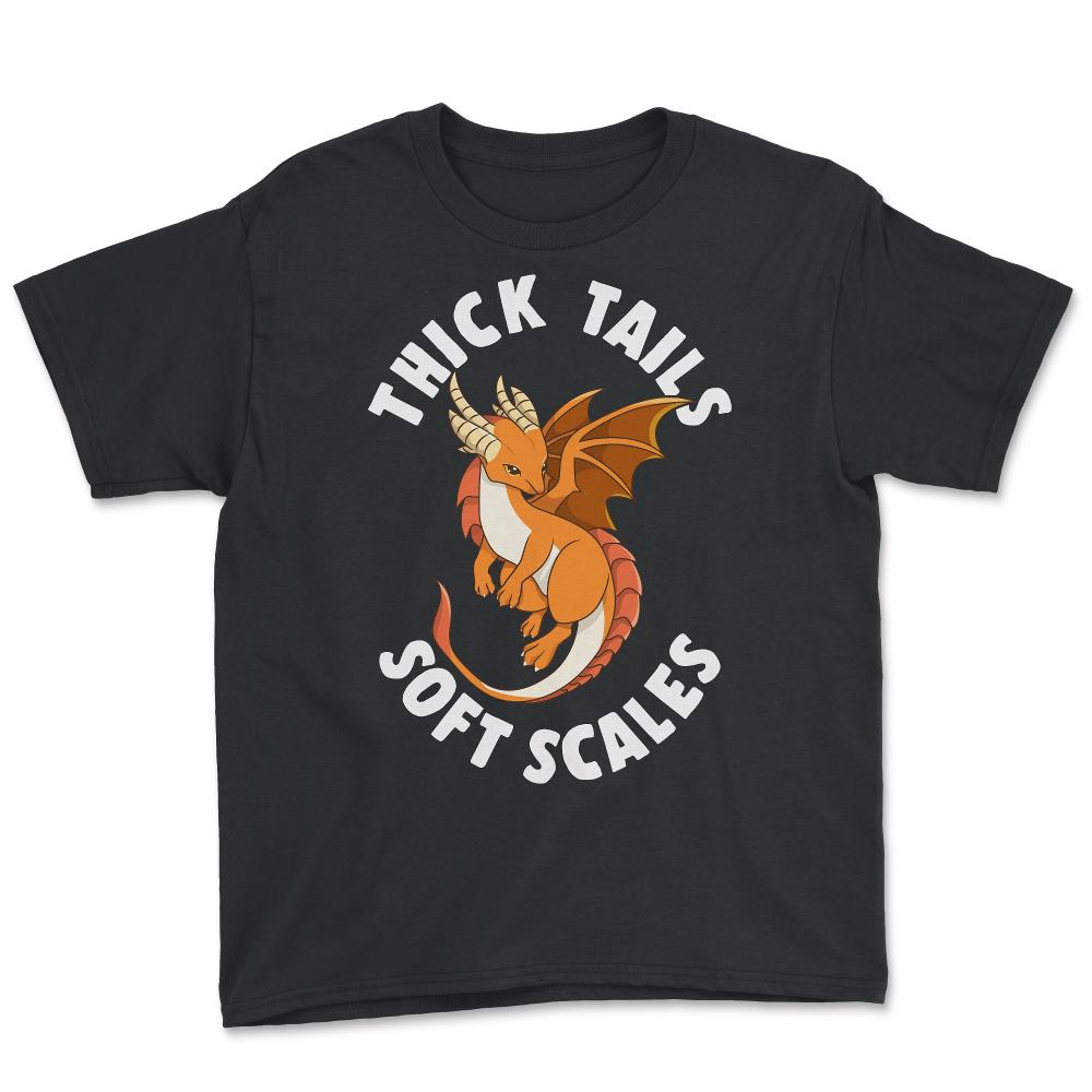Thick Tails Soft Scales Dragon Cute Design product - Youth Tee - Black