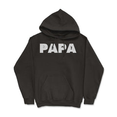 Funny Papa Fishing And Hunting Lover Grandfather Dad print - Hoodie - Black