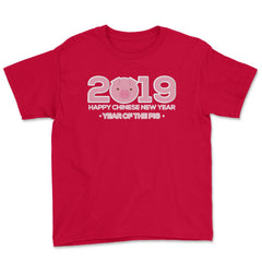 2019 Year of the Pig New Year T-Shirt & Gifts Youth Tee - Red