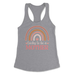 Lucky to be a Mother Women’s Bohemian Rainbow Mother's Day product - Heather Grey