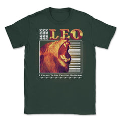 Born Leo Zodiac Sign Astrology Horoscope Roaring Lion design Unisex - Forest Green