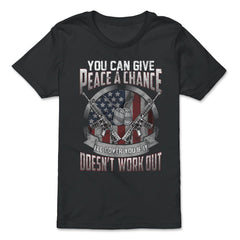 You can Give Peace a Change Veteran Military American Flag product - Premium Youth Tee - Black