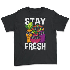 Stay Fresh Veggies Characters Hilarious Vegan Cool product - Youth Tee - Black
