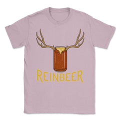 Reinbeer Reindeer Beer X-mas Beer Can Drinking  Unisex T-Shirt - Light Pink