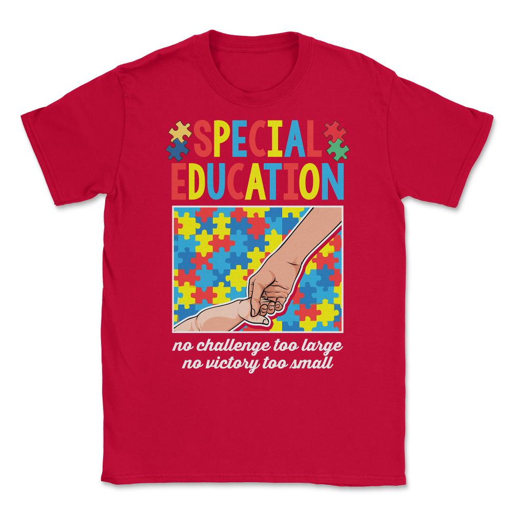 Special Education Teacher Autism Awareness print Unisex T-Shirt - Red