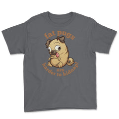 Fat pugs are harder to kidnap Funny t-shirt Youth Tee - Smoke Grey