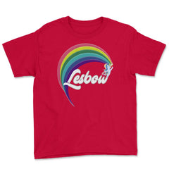 Lesbow Rainbow Unicorn Color Gay Pride Month t-shirt Shirt Tee Gift - Red