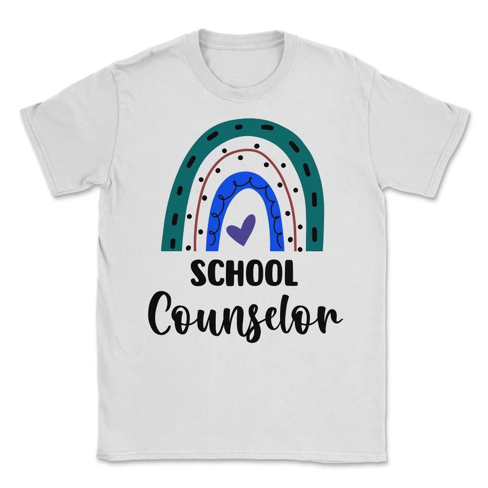 School Counselor Cute Rainbow Colorful Career Profession graphic - White