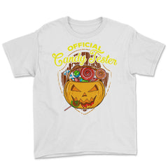 Official Candy Tester Trick or Treat Halloween Fun Youth Tee - White