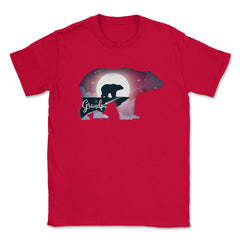 Grandpa Bear in the Moonlight Unisex T-Shirt - Red