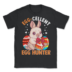 Egg-cellent Egg Hunter Cute Bunny with Easter Eggs Gift design - Unisex T-Shirt - Black