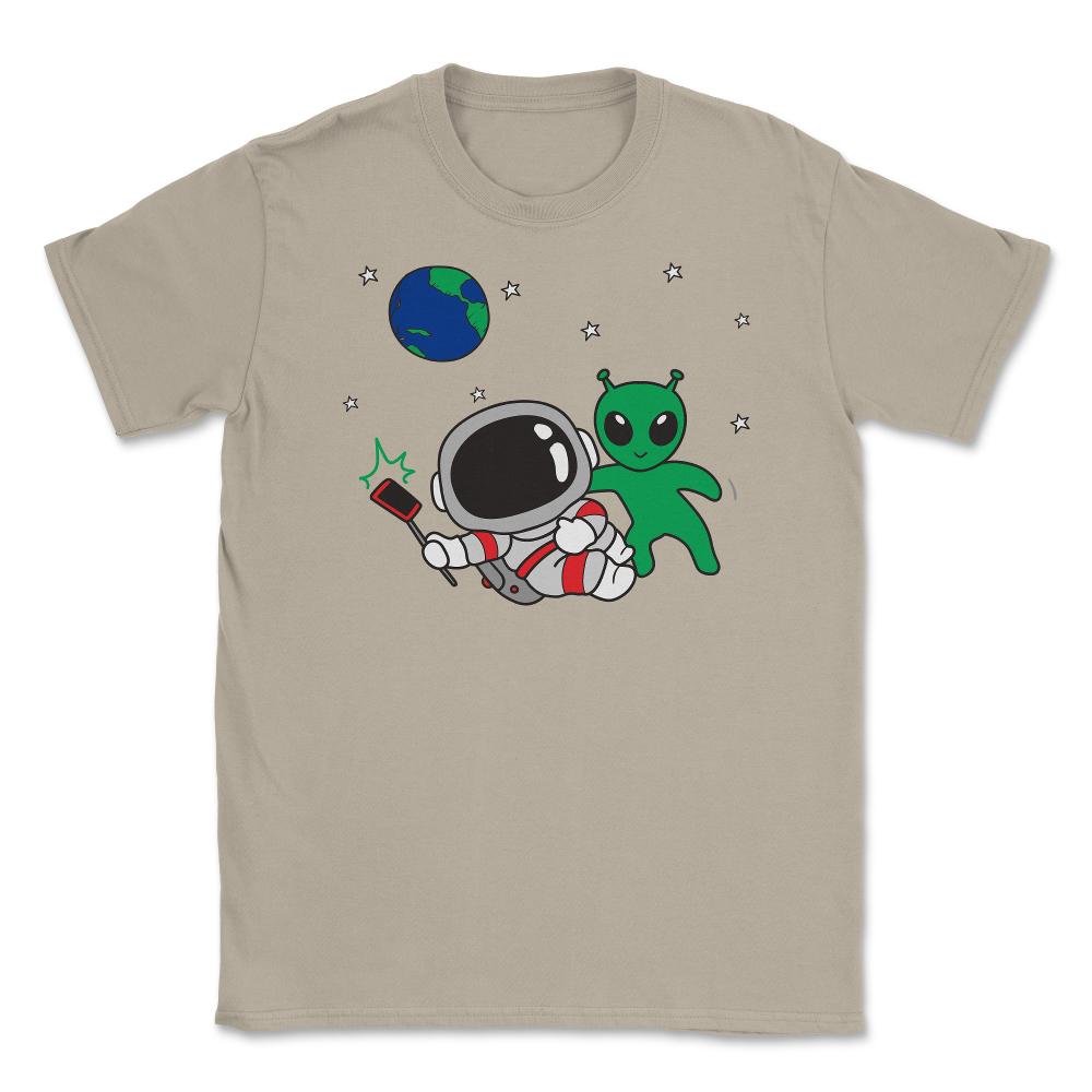 Alien Selfie Kawaii Style Funny Astronaut & Happy Alien design Unisex - Cream