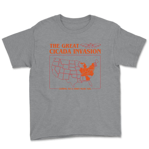 Cicada Invasion Coming to These States in US Map Cool graphic Youth - Grey Heather