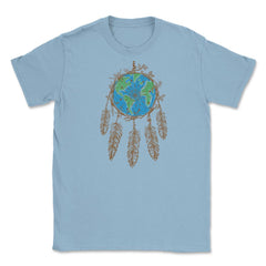 Earth Dream Catcher Shield T-Shirt Gift for Earth Day Unisex T-Shirt - Light Blue