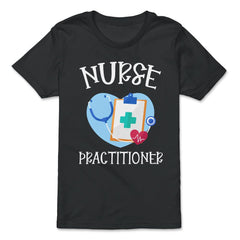 Nurse Practitioner RN Stethoscope Heart Registered Nurse print - Premium Youth Tee - Black
