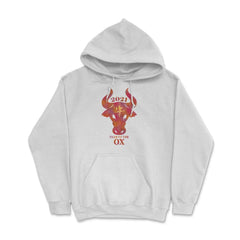 2021 Year of the Ox Watercolor Design Grunge Style graphic Hoodie - White