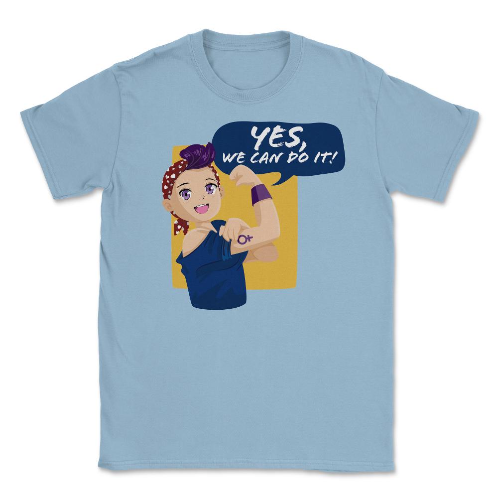 Yes, we can do it! Anime Teen Unisex T-Shirt - Light Blue