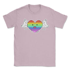 Rainbow Heart Gay Pride Month t-shirt Shirt Tee Gift Unisex T-Shirt - Light Pink