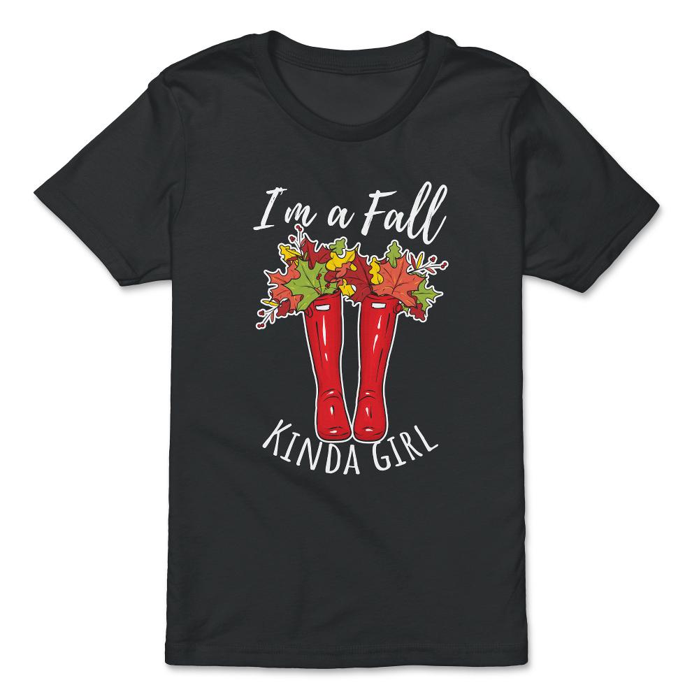 I'm a Fall Kinda Girl Design Red Rubber Boots product - Premium Youth Tee - Black