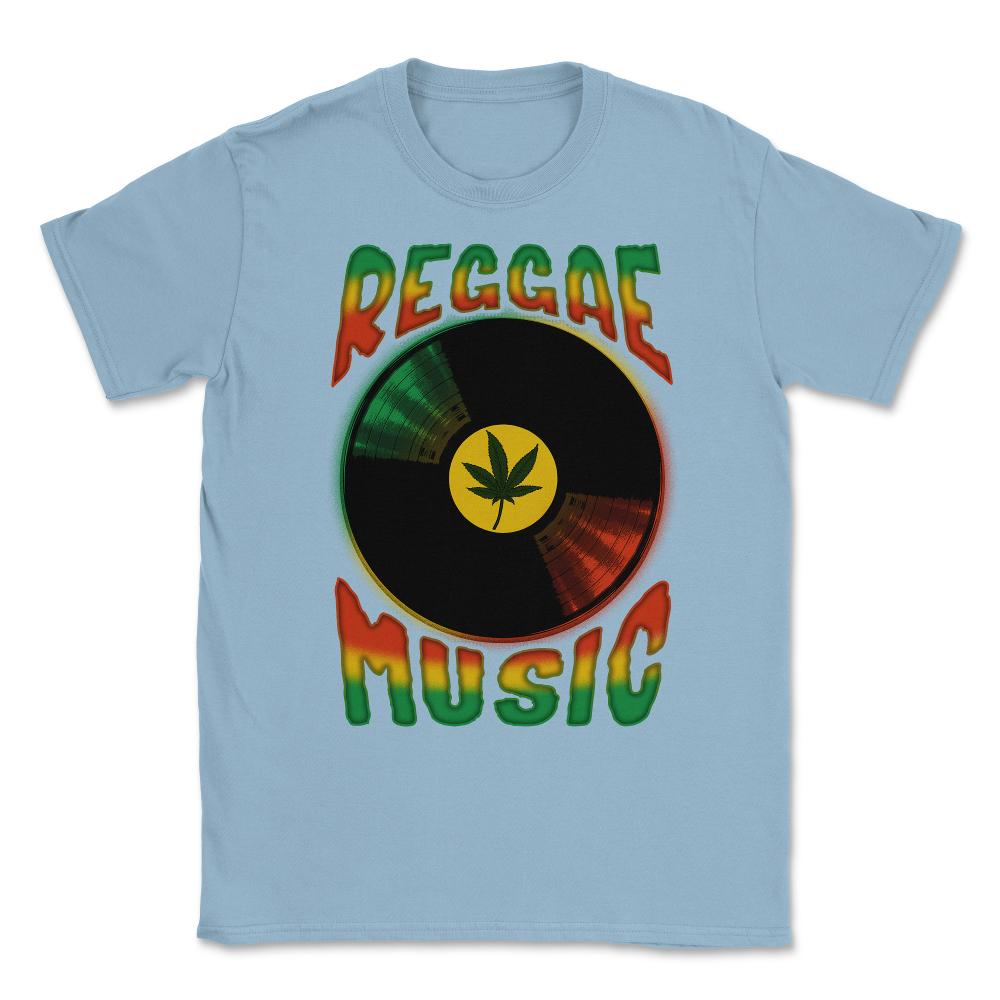 Reggae Music Vinyl Record Design Gift print Unisex T-Shirt - Light Blue