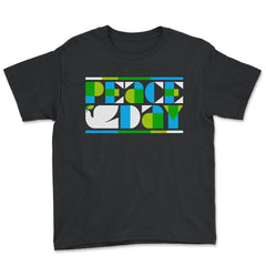 Peace Day Retro Design with Dove design - Youth Tee - Black