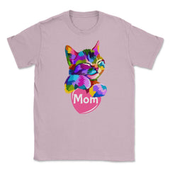 Cat Mom Heart Unisex T-Shirt - Light Pink