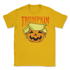 Donald Trumpkin funny president Trump Halloween Unisex T-Shirt - Gold