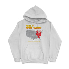 Cicada Invasion Coming to These States in US Map Funny print Hoodie - White