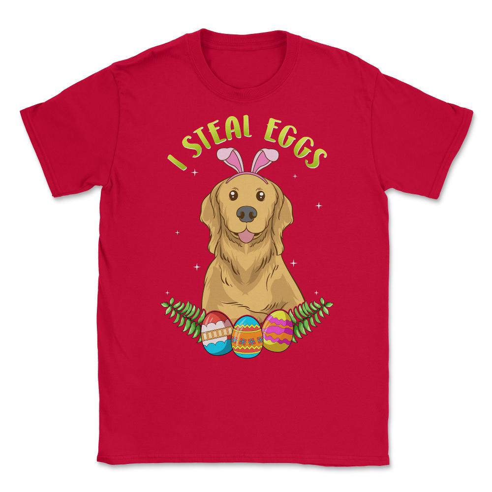 Easter Labrador with Bunny Ears Funny I steal eggs Gift design Unisex - Red