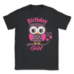 Owl on a tree branch CharacterFunny 10th Birthday girl product Unisex - Black