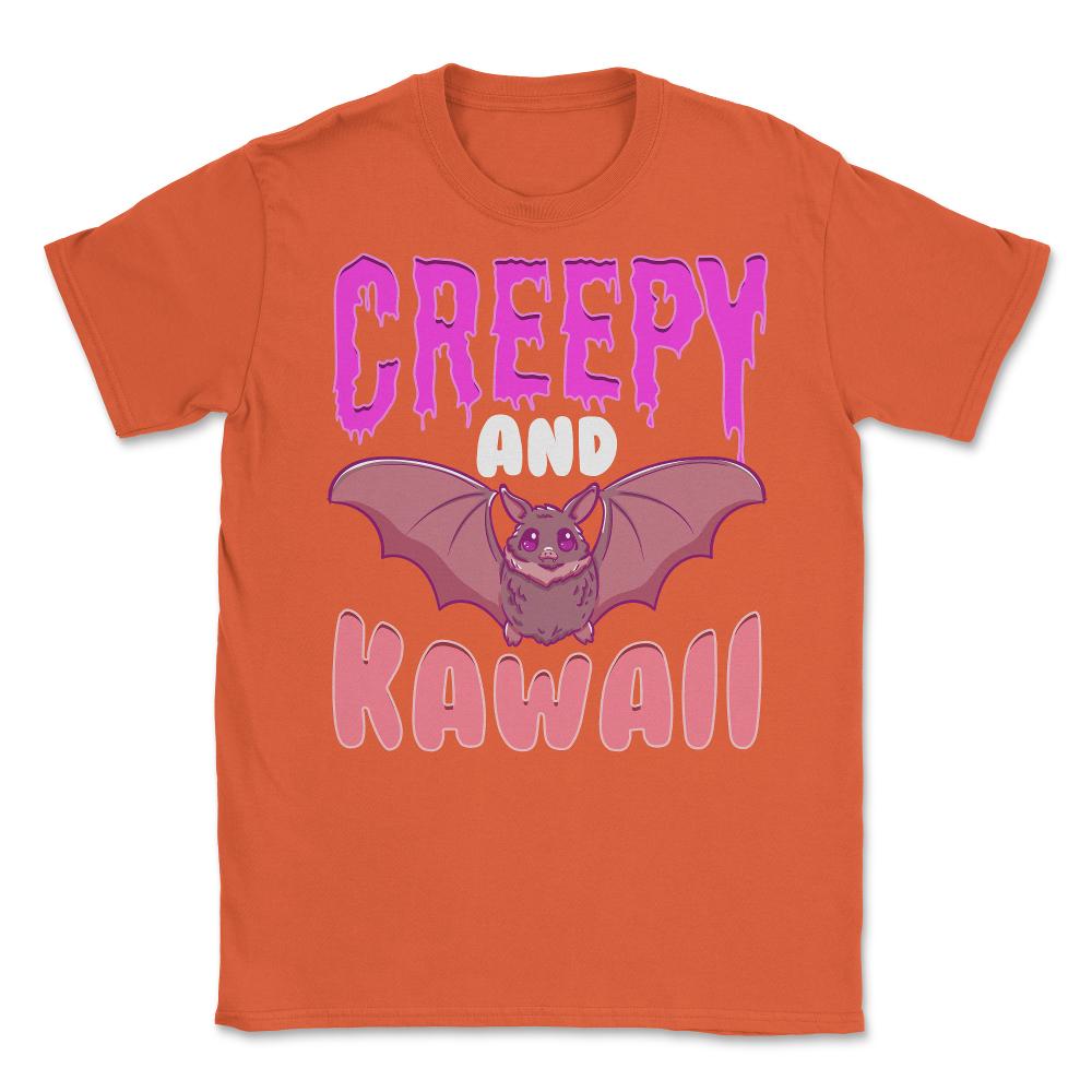 Halloween Creepy and Kawaii Cute Bat-Character Gif Unisex T-Shirt - Orange