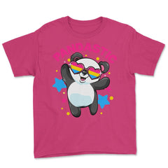 Pandastic Pansexual Pride Flag Rainbow Kawaii Panda print Youth Tee - Heliconia