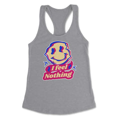 I Feel Nothing Funny Anti-Valentines Day Melting Smiley Icon graphic - Heather Grey
