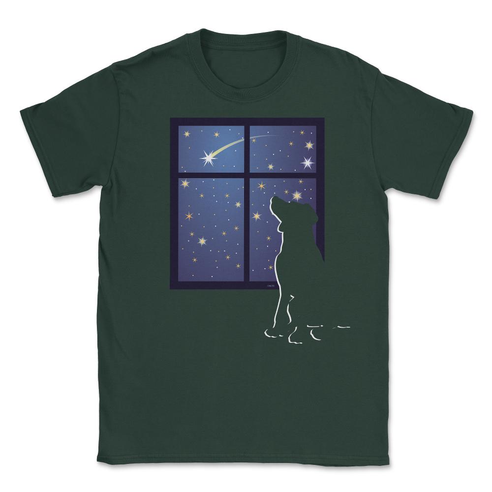 Wishing on a Star Dog Unisex T-Shirt - Forest Green