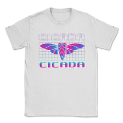 Retro Vintage Vaporwave Cicada Glitch Design product Unisex T-Shirt - White