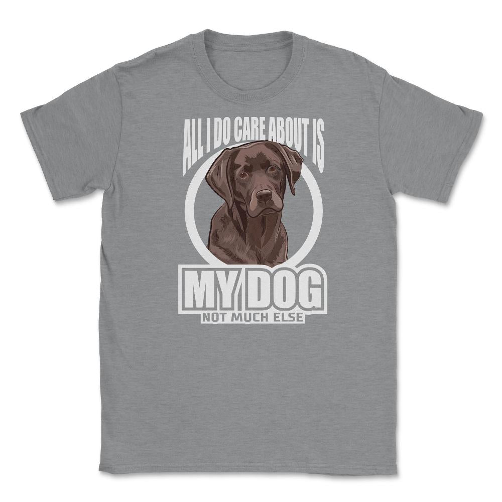 All I do care about is my Labrador Retriever T-Shirt Tee Gifts Shirt - Grey Heather
