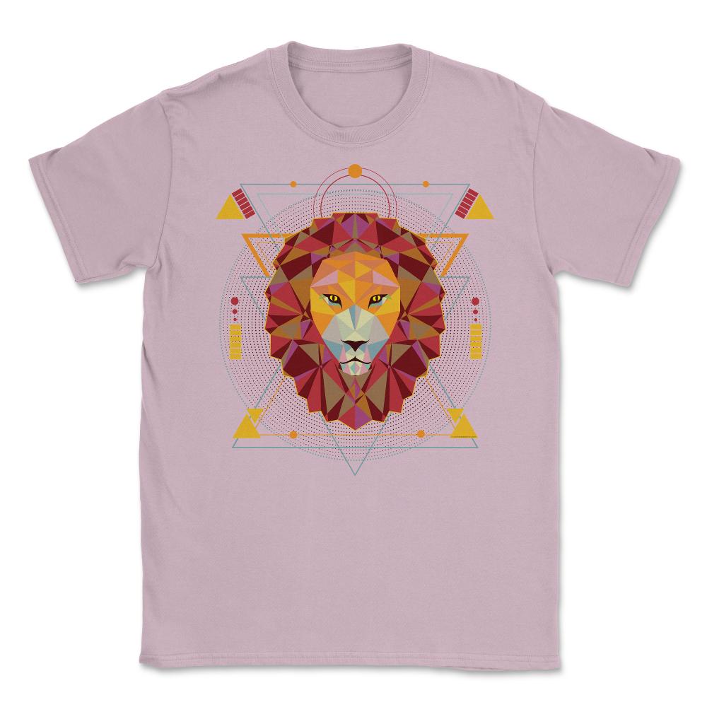 Lion Polygonal Art Leo Zodiac Sign & Lion Lovers product Unisex - Light Pink