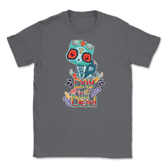 Sugar Skull Cat Day of the Dead Dia de los Muertos Unisex T-Shirt - Smoke Grey