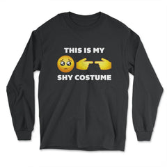 Shy Quote Halloween Costume Shy Fingers & Emoticon graphic - Long Sleeve T-Shirt - Black