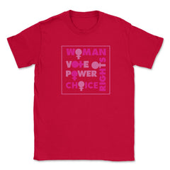 Woman-rights-motivational-phrase T-Shirt Feminist Shirt Top Tee Gift - Red