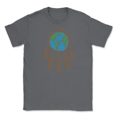 Earth Dream Catcher Shield T-Shirt Gift for Earth Day Unisex T-Shirt - Smoke Grey
